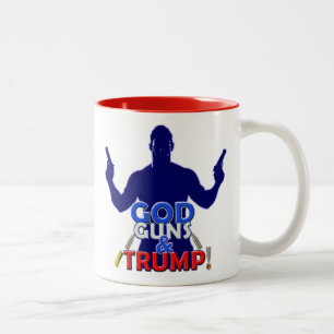 Caneca De Café Em Dois Tons Armas do deus e do trunfo do azul copo 2017 de