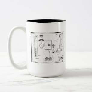 Caneca De Café Em Dois Tons Arquitectónico: E.U. Estação aeronaval