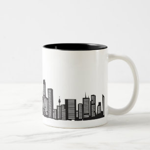 Caneca De Café Em Dois Tons Arquitectura da cidade