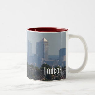 Caneca De Café Em Dois Tons Arquitectura da cidade de Londres - foto amarela