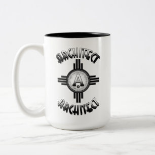 Caneca De Café Em Dois Tons Arquiteto Retro - Arquitetos Merch