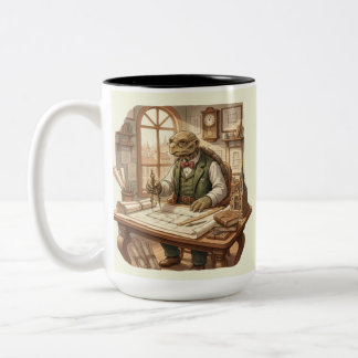 Caneca De Café Em Dois Tons Arquiteto Tartaruga Sábio Personalizado Vintage Wa