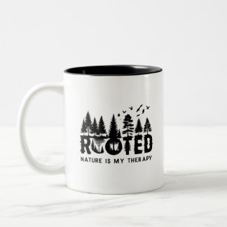 Caneca De Café Em Dois Tons Arraízes - A Natureza É A Minha Terapia Árvore Sil