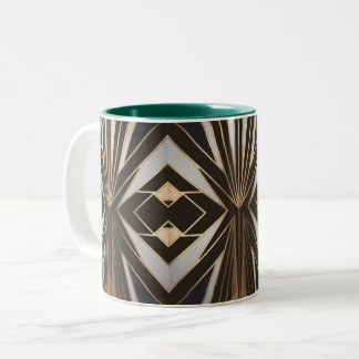Caneca De Café Em Dois Tons Art Deco 20s