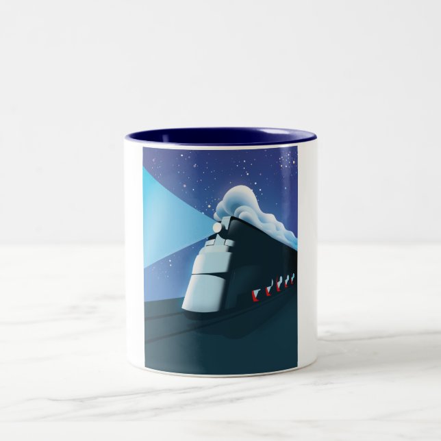 Caneca De Café Em Dois Tons Art Deco Locomotive (Centro)