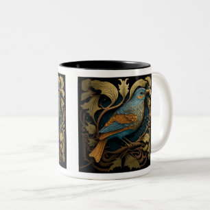 Caneca De Café Em Dois Tons Art Nouveau Bird, Mug de dois tons, 11 oz