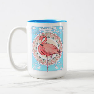 Caneca De Café Em Dois Tons Art Nouveau Flamingo Mug