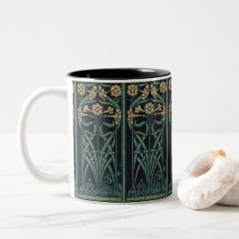Caneca De Café Em Dois Tons Art Nouveau J.M.Barrie