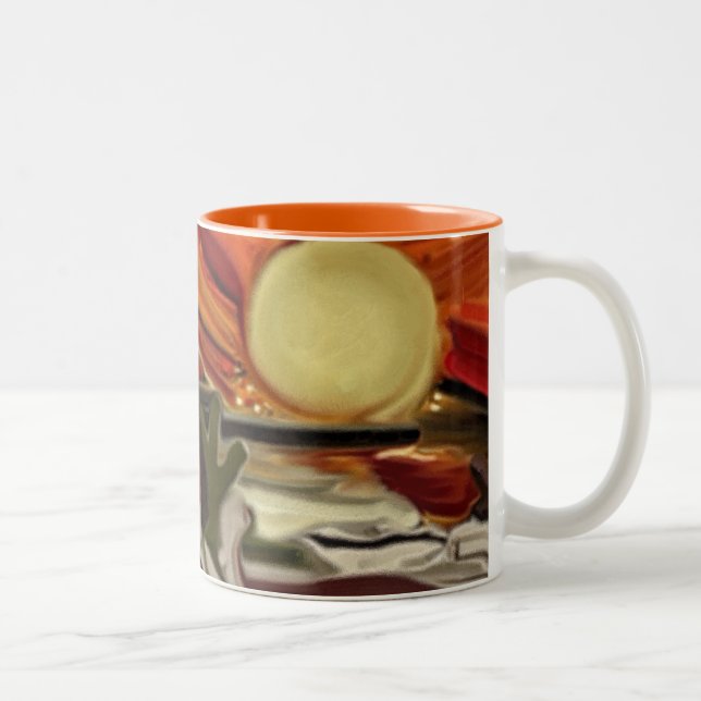 Caneca De Café Em Dois Tons Arte abstrata dos céus do sudoeste (Direita)