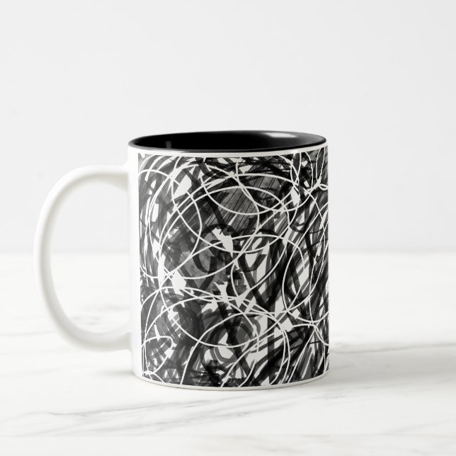 Caneca De Café Em Dois Tons Arte Abstrata Rush of Time (Esquerda)
