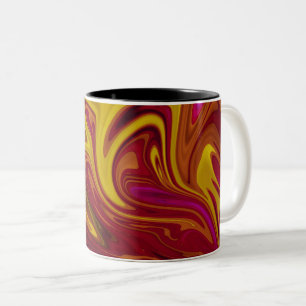 Caneca De Café Em Dois Tons Arte Abstrato Colorida Moderna canvas de óleo pa