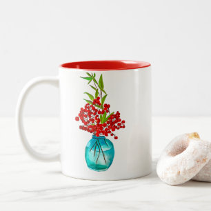 Caneca De Café Em Dois Tons Arte aquosa Red Berries