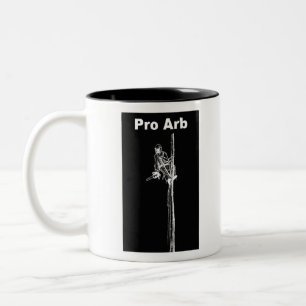 Caneca De Café Em Dois Tons Arte Arborista Árvore Cirurgiã Chainsaw Paisaw