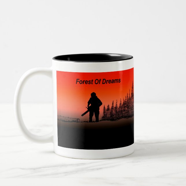 Caneca De Café Em Dois Tons Arte Arborista Árvore Cirurgiã Chainsaw Paisaw (Esquerda)