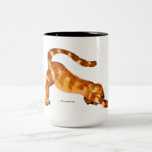 Caneca De Café Em Dois Tons Arte Caneca-Original do gato descendente por