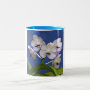 Caneca De Café Em Dois Tons Arte colorida da fotografia das plantas florais