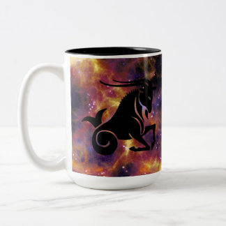Caneca De Café Em Dois Tons Arte da Galáxia do Zodíaco de Capricórnio – Horósc