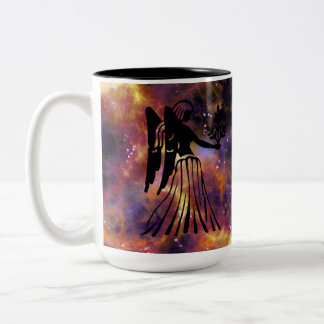 Caneca De Café Em Dois Tons Arte da Galáxia do Zodíaco de Virgem – Horóscopo d