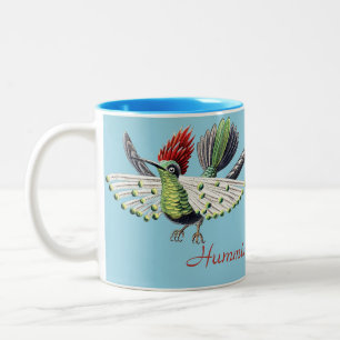Caneca De Café Em Dois Tons Arte da Natureza de Beija-flor Colorido de Ernst H