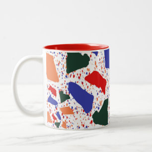 Caneca De Café Em Dois Tons Arte de abertura Fractal Terrazzo