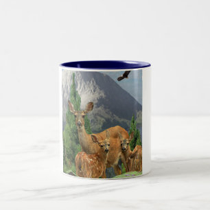 Caneca De Café Em Dois Tons Arte de cervo