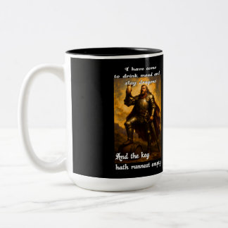 Caneca De Café Em Dois Tons Arte de fantasia de humor humor humorista de caçad