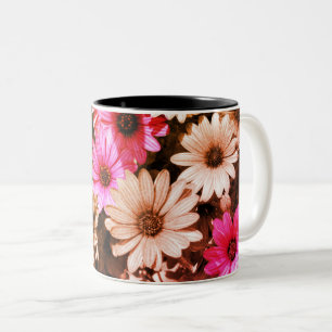 Caneca De Café Em Dois Tons Arte De Flor Africano A Preto E Branco