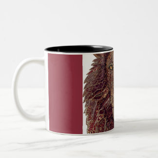 Caneca De Café Em Dois Tons Arte de leão coroado real