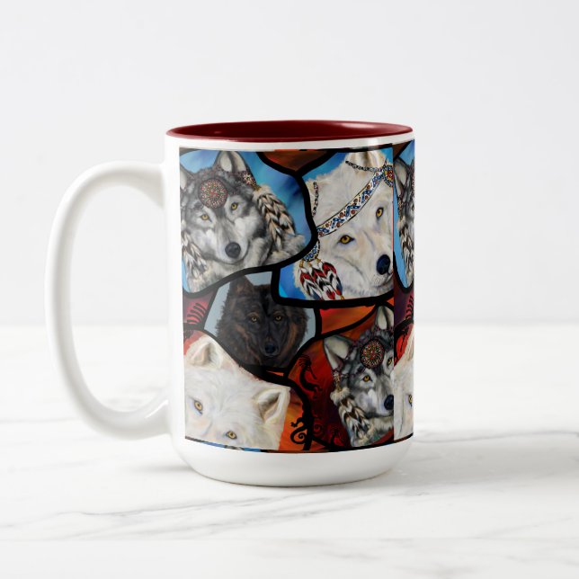 CANECA DE CAFÉ EM DOIS TONS ARTE DE LOBO SUDOESTE (Esquerda)