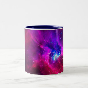 Caneca De Café Em Dois Tons Arte de Nebulosa Cósmica, Cores de Galáxia para Am