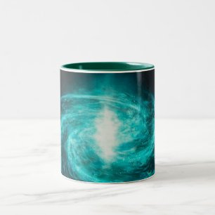Caneca De Café Em Dois Tons Arte de Nebulosa Cósmica, Cores de Galáxia para Am
