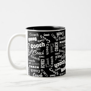 Caneca De Café Em Dois Tons Arte de nome de presente personalizado de treinado