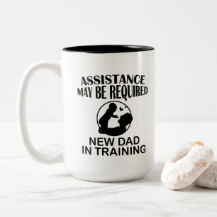 Caneca De Café Em Dois Tons Arte de palavra de treinamento de novo pai legal 