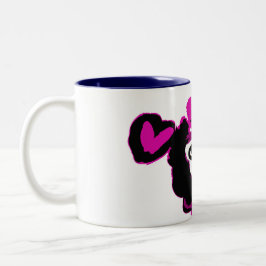 Caneca De Café Em Dois Tons Arte de poodle roxo