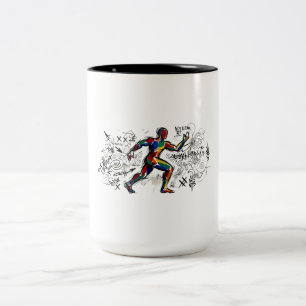 Caneca De Café Em Dois Tons Arte de Rua Grafite Corredor Abstrato