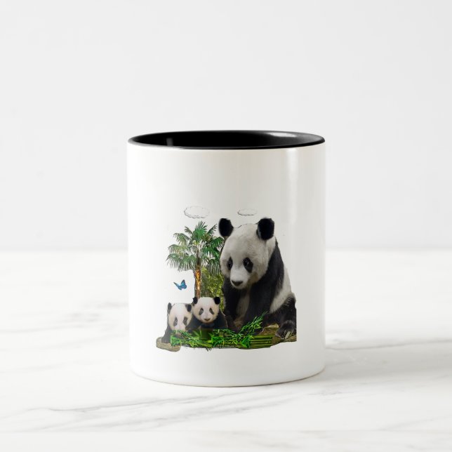 Caneca De Café Em Dois Tons Arte de urso Panda (Centro)