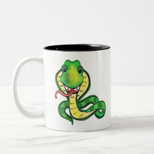 Caneca De Café Em Dois Tons Arte do animal do réptil do cobra da cobra