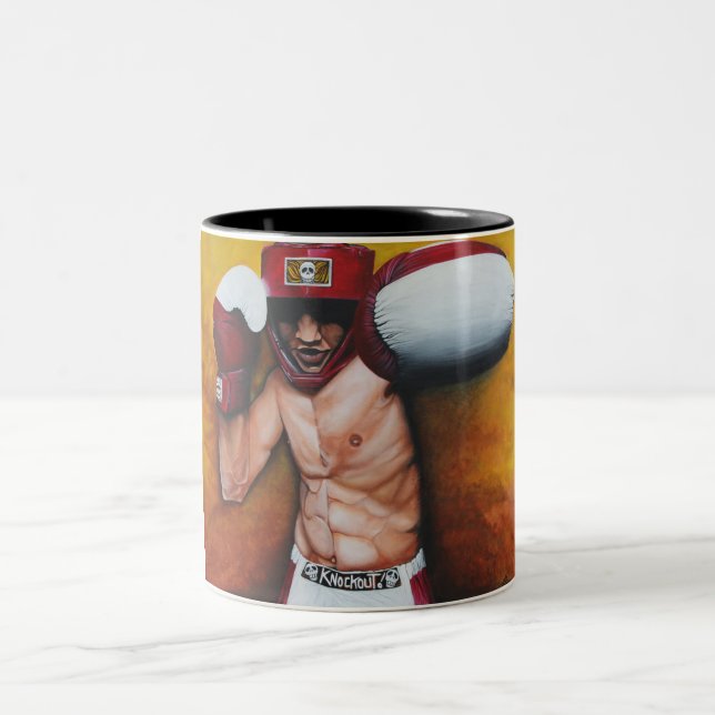 Caneca De Café Em Dois Tons Arte do encaixotamento (Centro)