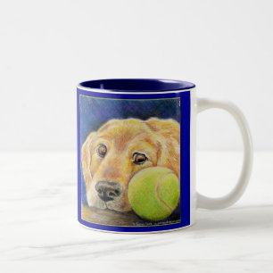 Caneca De Café Em Dois Tons Arte do golden retriever