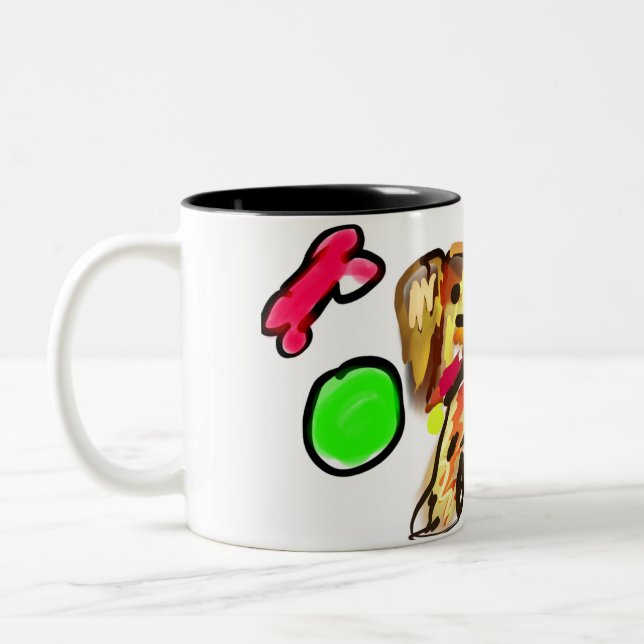 Caneca De Café Em Dois Tons Arte do golden retriever (Esquerda)