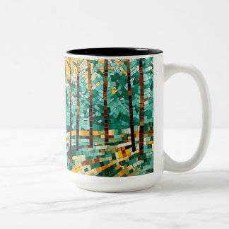 Caneca De Café Em Dois Tons Arte do Mosaico por Ailly Cup