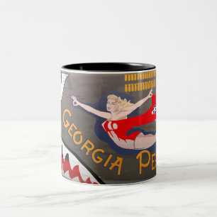Caneca De Café Em Dois Tons Arte do nariz do pêssego B-24 de Geórgia