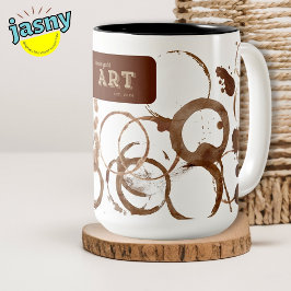 Caneca De Café Em Dois Tons Arte Dourada castanha
