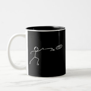 Caneca De Café Em Dois Tons Arte engraçada de golfe de disco Homem de palito A