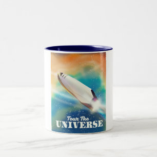Caneca De Café Em Dois Tons Arte espacial Tour The Universe.