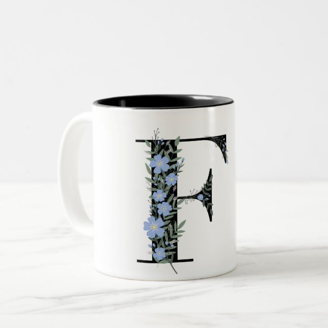 Caneca De Café Em Dois Tons Arte F  (Frente Esquerda)