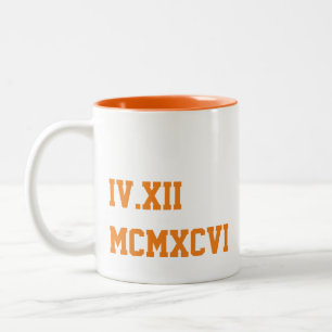 Caneca De Café Em Dois Tons Arte feita sob encomenda da data do casamento