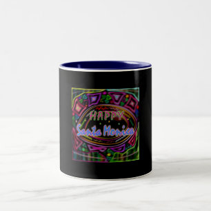 Caneca De Café Em Dois Tons Arte Feliz: Copa "Happy Papais noeis Monica"