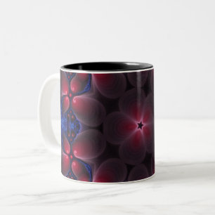 Caneca De Café Em Dois Tons Arte Fractal Digital Roxal legal