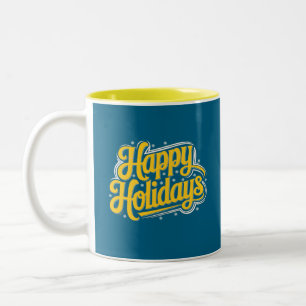 Caneca De Café Em Dois Tons Arte gráfica digital sobre feriados felizes